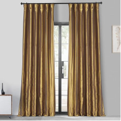 HPD Half Price Drapes Blackout Curtains for Bedroom - Faux Silk Taffeta 50 x 96 (1 Panel), PTCH-BO404-96, Golden Spice