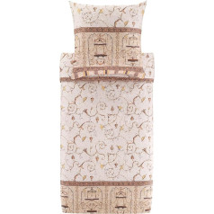 Bassetti Oplontis 9331444 Постельное белье + 1 наволочка из 100% хлопкового сатина бежевого цвета 4M, размеры: 155 x 220 см + 1 К 80 x 80 см
