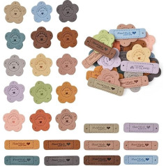 HUIANER Кожаные бирки ручной работы, 80 штук, бирки ручной работы для вязания крючком, ремесла с любовью, украшение, вязание для джинсов, сумок, о