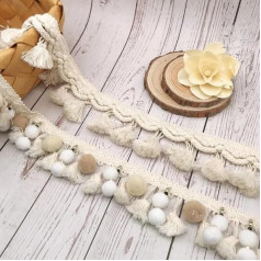 Yulakes 2 ярда Pom Ball Fringe Помпоны Отделка Кружева Кисточкой Отделка Полосы для DIY Эскиз Аксессуар Украшение (A Стиль)