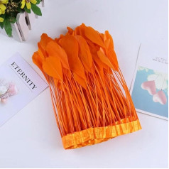 Окрашенные гусиные перья для украшения домашней вечеринки Одежда Шитье Аксессуары для рукоделия Ремесло Перья 2 ярда оранжевый