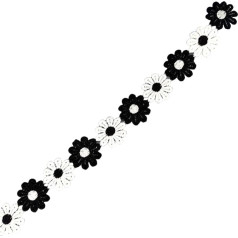 Ywmsfl 12,7 ярдов вышитые цветочные кружева ленты 25 мм широкий вышитые аппликации для украшения одежды