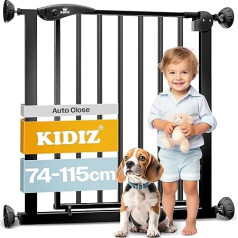 Kidiz® Ворота безопасности, барьерные лестничные ворота, детские ворота, ворота для домашних животных, без сверления, поворотные с обеих стор