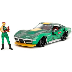 Jada Toys Street Fighter Figure Cammy White with Model Car 1969 Chevrolet Corvette Stingray ZL1 - набор из фигурки (7 см) и игрушечного автомобиля (20 см) для фанатов и детей от 8 лет
