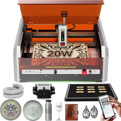 Лазерный гравировальный станок, 20 Вт Woxcker L8 MAX с корпусом, универсальный лазерный резак с воздушным помощником, сотовой пластиной и камерой 