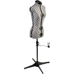 Sewing Online Регулируемый манекен для портнихи серый с узором в горошек 8 штук | Petite (XS) [UK 6-10]
