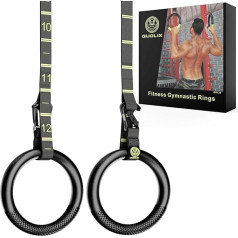 Гимнастические кольца QUOLIX с регулируемыми ремнями, нескользящие кольца для подтягиваний с ремнями, 1300 фунтов, кольца для упражнений с ремн
