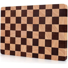 Деревянная разделочная доска 38,1 x 25,4 см - прочная кухонная доска из каучукового дерева с рисунком в виде шахматной доски, нескользящая, идеа