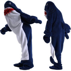 Shamdon Home Collection Shark Blanket for Adults Child, Wearable Shark Blanket Jumper for Men and Women, Cosy Super Soft Wearable Hoodie Blanket, Sleeping Bag, Onesie, Shark Costume