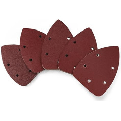 Jamiikury 150pcs Mouse Sander Assortment Kit, 5 Hole Detail Sander Sandpaper Hand Sander Paper Mouse Sanding Pads Velcro 40/80/120/180/240 Grit