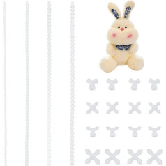 OLYCRAFT Jeton Ball Pan Skeleton Joint White Adjustable Flexible Anchor Skeleton Joints with Y and X Chest Connectors Flexible Ball Pan for Making Plush Dolls 4 Sets