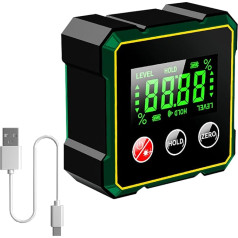 YZZT Magnetischer digitaler Winkelsucher Digitaler Füllstandskasten und Winkelsucher Digitaler Winkelsucher Winkelmesser mit LCD Mini Neigungsmesser für Holzbearbeitung, Bau und Maschinen