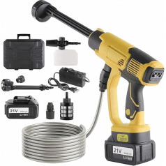 Аккумуляторная мойка высокого давления, 21 В Макс 60 бар/870PSI Мобильная мойка высокого давления с аккумулятором 4,0 Ач, 3 скорости, ЖК-дисплей мо