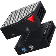 Ninkear Mini PC W-11, мини-компьютер с AMD Ryzen 5 6600H (до 4,5 ГГц), 16 ГБ DDR5 RAM 512 ГБ M.2 SSD Micro Gaming PC, тройной дисплей 4K, HDMI/DP/USB-C/WiFi 6/BT 5.2, подходит для офиса, игр