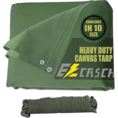 Брезентовый тент Ezcasch, 5 футов x 7 футов, сверхпрочный брезент, 0,56 мм брезент с алюминиевыми люверсами, 400gsm пленка, пылезащитный для грузовико