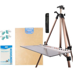 CONGRUI Staffelei für Kunstberuf, Staffelei, Ständer, Display, Zeichenbrett, Künstlertablett, Aluminiumlegierung (braun)