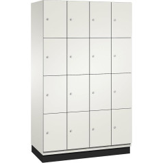 C + P Möbelsysteme C+P | 4er-Schließfachschrank Cambio | 4 Abteile | reinweiß/weiß | HPL-Tür | B 1200 мм | 16 Fächer