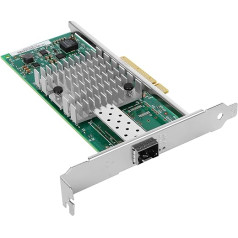 Euqvos PCIe Ethernet Network Card for Intel X520-DA1 82599ES Chipset PCIe 2.0 x8 10Gb Single Port SFP+ LAN Card Support Windows Server/Windows/Linux/VMware/ESX