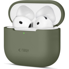 Tech-Protect Защитный силиконовый чехол для Apple AirPods 4 - оливково-зеленый