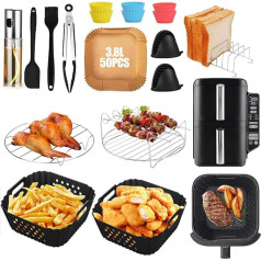 Komicea Аксессуары для фритюрницы для Ninja Double Stack XL SL300EU 7.6L, Силиконовая форма для фритюра Полный комплект - включает решетку из нержавеющей ста