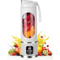 Ubdrud Портативный блендер, 12 лезвий соковыжималки для соков и смузи 450 мл Мини-блендер со светодиодным дисплеем, перезаряжаемый для дома, спо