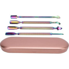 4pcs Nagelkürzchen -Schubset | Dual beendet Edelstahlwerkzeuge für Maniküre & Pediküre | Polnische Entfernung/tote Hautpflege | Salon -Nagelpflege -Kit mit Aufbewahrungsbox