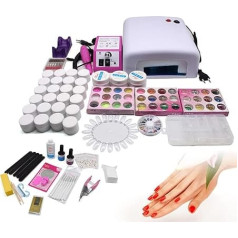 36 W Nail Studio Complete Gel Set, UV Gel Nail Studio Starter Set, UV Light Therapy Device, Nail Set with Nail Cutter