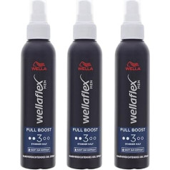 3 x Wellaflex Men Full Boost Hair Thickening Gel Spray Strong Hold 150 мл каждый