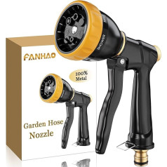 FANHAO Садовый душ высокого давления 100% металлический шланг-распылитель, 7 различных режимов распыления, защита от капель, садовый шланг для п