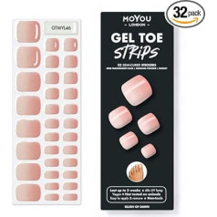 MOYOU LONDON Полуотверждаемые гелевые полоски для ногтей - 32 шт. гелевые полоски для маникюра салонного качества - работает с любой УФ-лампой для 