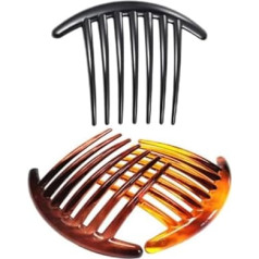 3 Stück Kunststoff-Haarkämme, französischer Drehkamm, Schildkröte, Seitenkamm, Haarspange, Kamm mit sieben Zähnen für Frauen und Mädchen, Haarkämme, Styling-Werkzeuge und Geräte