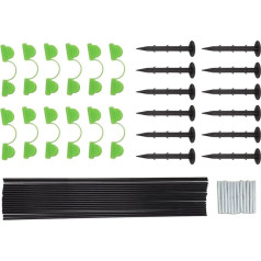 18 стекловолоконных столбов, 12 соединительных труб, 12 зажимов, 12 колышков для сада, теплицы, огорода, тоннеля для выращивания на приподнятой