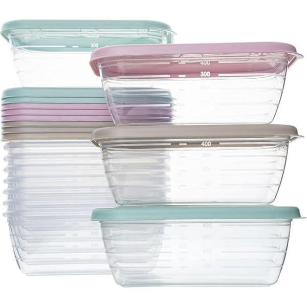 QILZO 12 пластиковых контейнеров для еды, 500 мл, без бисфенола, безопасны для микроволновой печи, посудомоечной машины, морозильника, контейнер