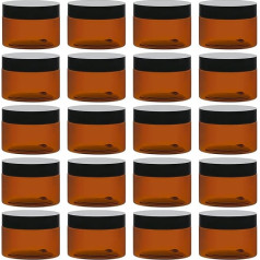 TUZAZO 24 шт. коричневые пластиковые банки с крышками маркеры этикетки многоразовые маленькие пустые круглые банки