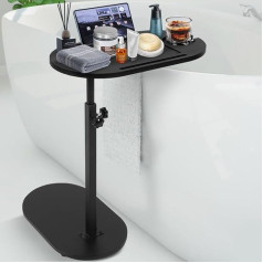 Ejoyous Side Table C Shape Height Adjustable Coffee Table Wood Sofa Table for Bedside Table Sofa Bathroom Bathtub 360 Degree Rotatable