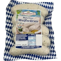 Food-United Zimmermann Original München White Sausages 300 г | Баварские колбаски | Пивная колбаса | с петрушкой и лимоном | Идеально сочетается с пивным кренделем (1)