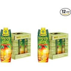 Rauch Happy Day Mango Heavenly Fruit Juice Drink Refined with Passion Fruit Lots of Vitamin C 6 x 1 Litre Tetra Prism (Pack of 2)
