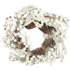 com-four® Венок для двери и стола на Рождество, белый адвентный венок с блестками, декоративный