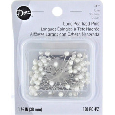 Dritz 1-1/2 дюйма длинные перламутровые булавки, 100 штук швейных игл, легированная сталь, белый/пурпурный сад, 1-1/2 дюйма