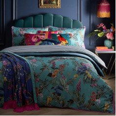 CANVUE Laurence Llewelyn-Bowen Floral Trellis Duvet Cover Double (200 x 200 см) Reversible Designs Soft 100% Cotton 200 Thread Count Luxury Bedding Set 2 Pillowcases