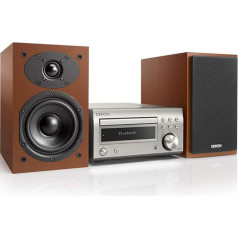 Denon D-M 41 Компактная Hi-Fi система с выходной мощностью 2 x 30 Вт премиум класса серебристый / вишневое дерево