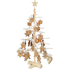 xmas3 S-75 см Деревянная елка, натуральная, 48 x 48 x 75 см