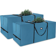 Hearth & Harbor Christmas Tree Storage Bag with Handles and Double Zip 2 Pack (2.3m & 2.7m) Blue