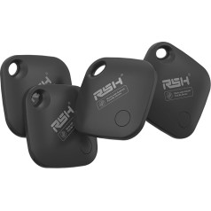 RSH Air Tag for Android 4 Pack Luggage Tracker Tags Works with Google Find My Device App, Bluetooth Tracker Key Finder and Item Locator for Luggage, Backpack, Suitcase, Replaceable Battery