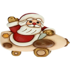 THUN - Санта Клаус на самолете - Рождественское украшение дома - Большой формат - Керамика - 10,5 x 9,5 x 10,5 H см