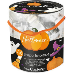 ScrapCooking - Набор из 16 формочек для печенья на Хэллоуин - Стальные формочки: Тыква, привидение, кошка, летучая мышь - Формы для выпечки - Аксессуа