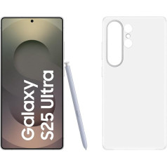 Смартфон Samsung Galaxy S25 Ultra AI с искусственным интеллектом Galaxy AI, 12 ГБ ОЗУ, 256 ГБ памяти, серебристый титан, прозрачный корпус