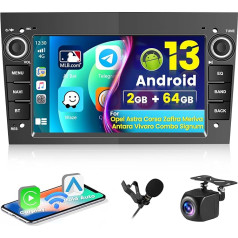 [2GB + 64GB] Android 13 автомобильное радио, беспроводной CarPlay Android автомобиля, для Opel Astra Corsa Zafira Meriva Antara Vivaro Combo Signum радио, 7-дюймовый экран Bluetooth, GPS WiFi Hi