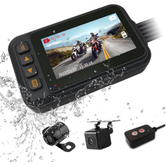 OBEST Dashcam Motorcycle, 120° широкоугольная автомобильная камера с 3-дюймовым экраном, полностью водонепроницаемая Dash Cam, запись по кругу, автоматичес