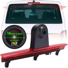 С черной задней крышкой: автомобильный стоп-сигнал камеры заднего хода для VW T5 Bus Transporter Multivan Caravelle (угол и расстояние регулируется) (18 мм объ